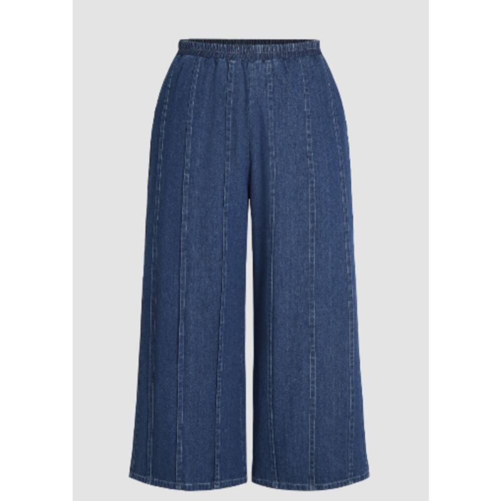 Cider Curve & Plus Very Wide-Leg Jeans – Elastic Waist, Relaxed Fit, Size 1XL
